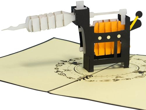 LINPOPUP, Pop Up Karte Tattoo, 3d Karte Tattoo, Klappkarte, Grußkarte Geburtstag Tattoogutscheine, Tätowierung, Tattoomaschine, N31