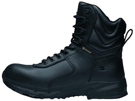 Shoes for Crews Guard High, scarpe antinfortunistiche certificate CE S3 HRO WR SRC, stivali da lavoro unisex con suola esterna antiscivolo, scarpe da lavoro impermeabili per uomo e donna, Nero , 42 EU