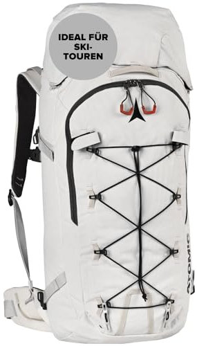 ATOMIC Backland FR 32+ Off White - leichter Skitouren-Rucksack mit flexiblem Stauraum & Rolltop - alpiner Wanderrucksack mit mehr als 32L - robuster & vielseitiger Ski-Rucksack mit Hüftgurt