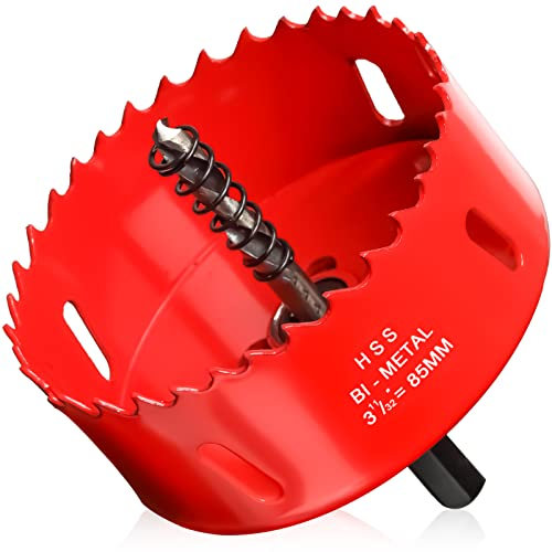 85mm Hole Saws Cutter, HSS Bi-Metal Drill Bit for Wood, Plastic, UPVC, Fiberglass and Plasterboard