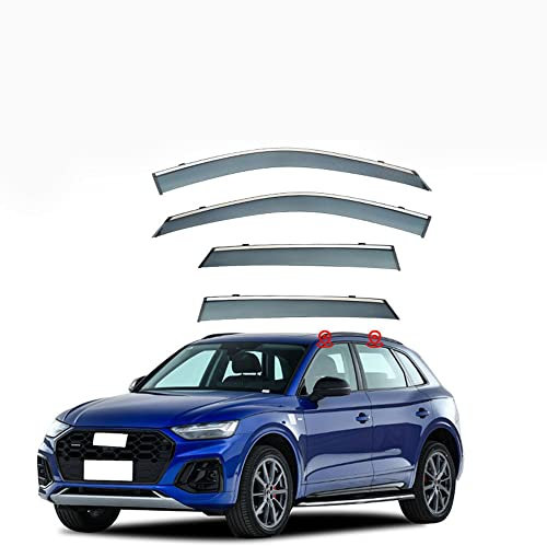 JINMAYA Auto Seitenfenster Windabweiser, für Audi Q5 2008-2023 Autofenster Regen Augenbraue Anklebbare Deflektoren Dekoration Zubehör,MK2-80A 2018-2023