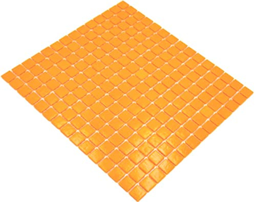 Mosaico di vetro arancione mosaico piastrelle di mosaico vetro lucido quadrato parete pavimento cucina bagno doccia
