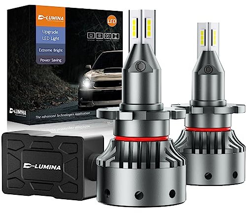 D-Lumina Lampadine D2S/D4S LED Lenticolari Canbus,120W 20000LM 6500K Bianco,Versione Specifica per Proiettore,Kit di Conversione Faro LED Estremamente Luminoso,Interferenza Anti-Radio,2 pezzi