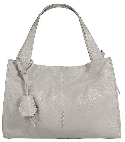 Cluty Shopper Echt Leder Damen 021850 Made in Italy, Smartphonefach, Ledertasche Damen, Handtasche Echtleder, Umhängetasche groß