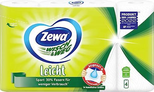 Zewa Wisch & Weg Haushaltstücher, Leicht, 3-Lagig, 4er Pack