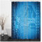 Skcess Badvorhang-Set Blau, Polyester Duschvorhang Wasserdicht Leiterplattendesign Badvorhang Anti-Schimmel 150x180CM