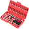 HSEAMALL 46PCS Socket Set,1/4 Drive Ratchet Socket Wrench Driver Bits Metric Set Flexible Extension Rods Screwdriver Bits for Car Bicycle Repair
