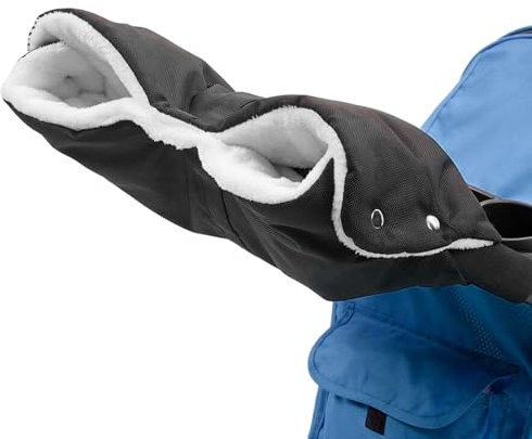 1 Pezzo Guanti Antigelo Nero Per Passeggino, Guanti Di Flanella Resistente Al Freddo E Caldi, Guanti Scaldamani In Velluto Addensato, Borse, Calde Borse Per Passeggini