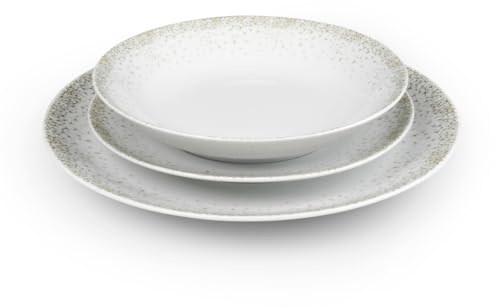 MEDARD DE NOBLAT - Service de vaisselle - Byblos - Porcelaine - Lot de 18 assiettes - Blanc