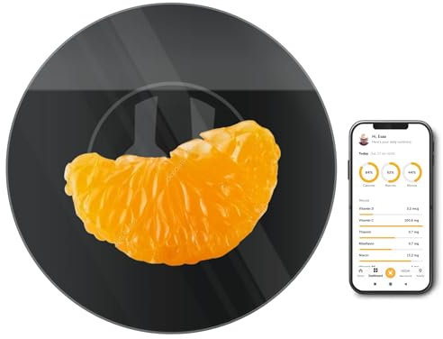 MACROSCALE Báscula de alimentos, portátil, recargable, tamaño de viaje. Calculadora inteligente de calorías para pérdida de peso, nutrición, diabetes, preparación de comidas, dieta. Báscula digital de