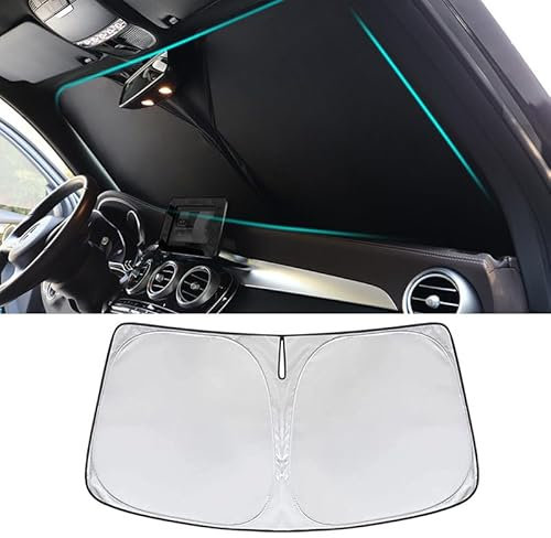 SSIMOO Coche Parasol para Parabrisas,para Hyundai Santa FE 2007-2024-now,Protección UV,Protección Solar,White-Hyundai Santa FE 2007-2012