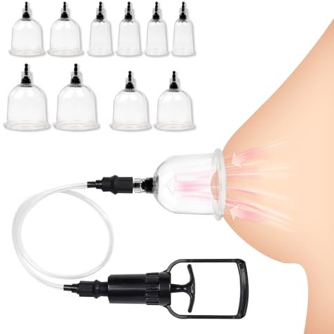 MACQIU Nippelsauger Brustwarzen mit 10 Starke Saugnäpfen,Vagina Pumpe Klitoris Sauger,BDSMs Spielzeug hart SM Sexspielzeug extreme Paare,erotisches Sexspielzeug für Frauen (1 + 10)