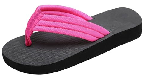 Damen Badeschuhe Sommer - Schlappen Damen Plateau Schwarz Sommer Pantoletten Strand Zehentrenner Sandalen Wolke Hausschuhe Freizeit Hausschuhe Leicht Schuhe Damen