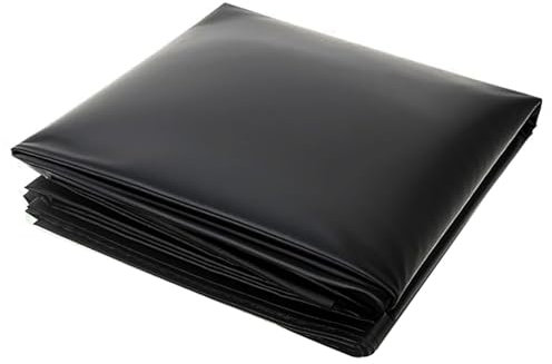 Gaommini 0,2 mm Teichfolie, Schwarze Koiteichfolien aus Gummi, Flexible, undurchlässige Gartenmembran, HDPE, strapazierfähige Unterlage, wasserdichte Plane(8x12m)