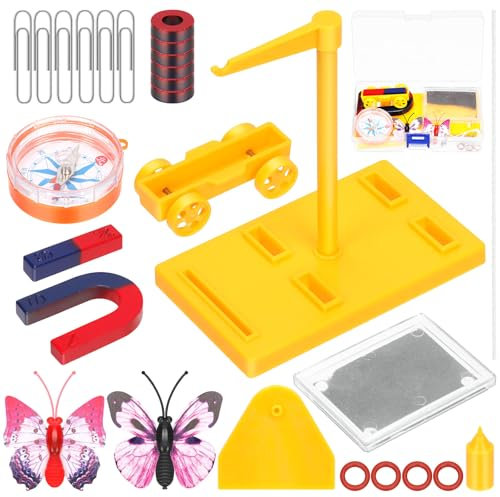 Tanstic 29Pcs Wissenschaft Magnet Kit Physik Elektromagnet Experiment Set Elektrizität und Magnetismus Wissenschaft Kit Wissenschaft Magnet Set für Bildung Wissenschaft Experiment