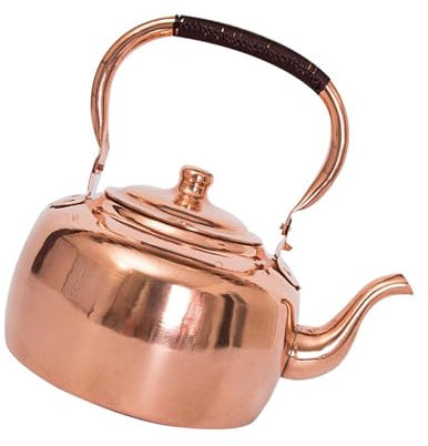 Sharplace Teekessel, Kupferkessel mit ergonomischem Griff, Retro-Kupfer, handgefertigte Kupfer-Teekanne, Kaffeekanne für Herd, Camping, Gasherde, 3L