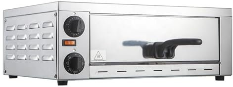 Llchaensc Vertes Forno per Pizza, Elettrico 1200W, Forno A Pietra in Acciaio Inox con Mattone Refrattario, Calore Superiore E Inferiore Regolabile Indipendentemente Fino A 300°C