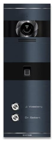 Metzler VDM10 Niko Interphone vidéo 2.0 avec ouverture de porte (alimentation) et empreinte digitale – Connexion LAN POE – Interphone de porte avec caméra HD – 2 interphones pour maison familiale – En