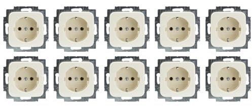 10 Stück Busch-Jaeger Busch-Duro 2000 SI Set: 20 EUC-212 10x Steckdose Cremeweiß 2CKA002011A1318
