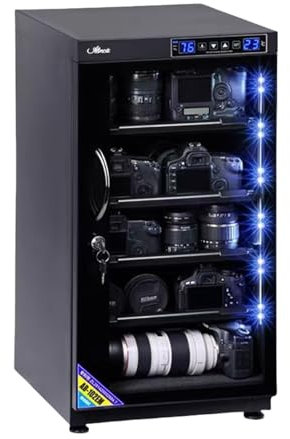 Dry Cabinet Camera Digital Control Dehumidifier Electronic Dry Box for Lens Camera Equipment Storage (100L)