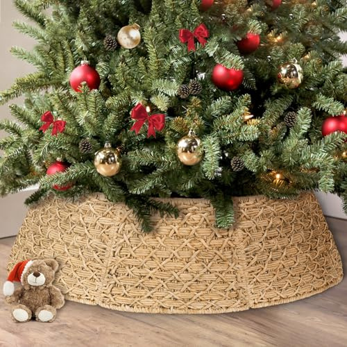 Paulmele Collier de sapin de Noël en jacinthe en rotin - Extra large - 104,1 cm - Tissée - Pour arbres artificiels, arbres à crayons, véritables arbres fins