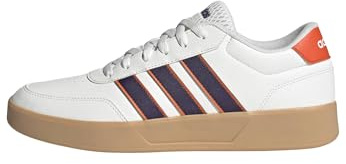 adidas Homme BREAKNET 3.0 Shoes Chaussures, Core White/Aurora Plum/Semi Impact Orange, 37 1/3 EU