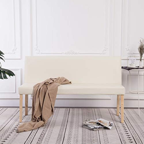 ShGaxin Banco, Banco Recibidor, Banco Comedor, Bancos para Cocina, Banco Vestuario, Mueble Camper, de Cuero sintético 139,5 cm Color Crema