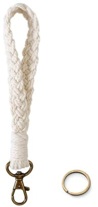 MORSUNBELA Schlüsselband, Schlüsselbänder Kurz Schlüsselband Schlüsselanhänger Damen, Lanyard Schlüsselkette für Arbeitsausweise Türschlüssel (Weiß)