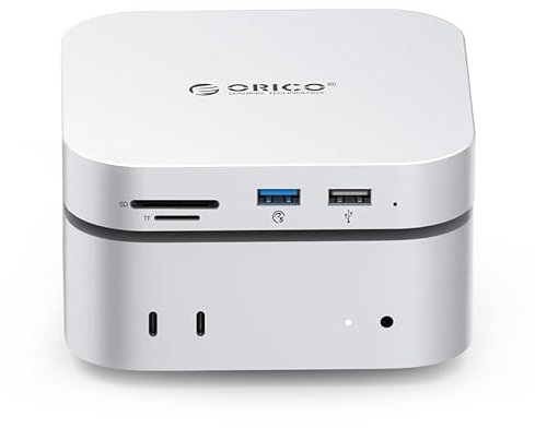 ORICO MiniMate Extreme Portable SSD Festplatte extern 512GB für Mac mini M4 2024 mit Docking Station, bis zu 460 MB/s, USB A 3.0, USB-C, SD/TF 3.0, 3.5mm Audio, Kabel * 2 - M4SE SSD Festplatte