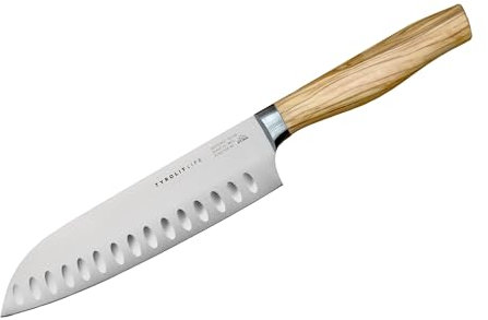 Tyrolit LIFE Oliveline Santokumesser 18 cm, mehrfach eisgehärtete Profi-Klinge, hochwertige Qualität made in Tirol