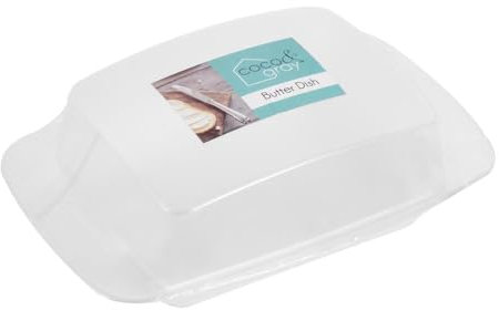 Clear Plastic Butter Dish Margerine Kitchen Fridge Storage Tub Fresh with Lid