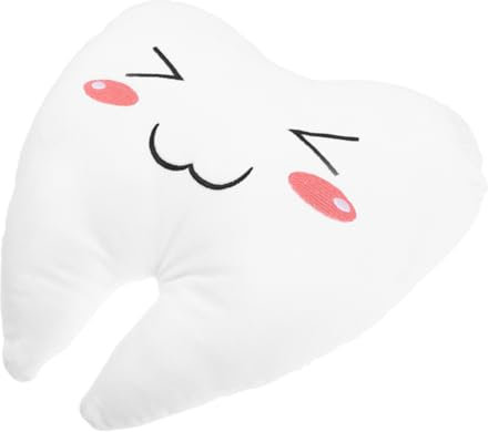 Toddmomy Zahnförmiges Kissen Für Junge Mädchen Plüsch Niedliches Kuscheltier-Kissen Mit Geschlossenen Augen Bettkissen Und Dekokissen Für Mädchen Fördert Zahnpflege Und Entspannung