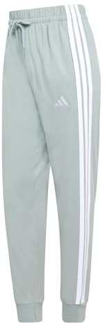 adidas Women's Essentials 3-Stripes Jogger Pants, Wonder Sage/White, XXL