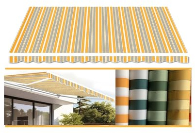Outdoor Sun Shade Replacement Fabric - Waterproof Canopy Cover for Deck Garden Balkontür - Windabweisendes Markisen-Ersatztuch (Gelb 3 x 1,5 m)