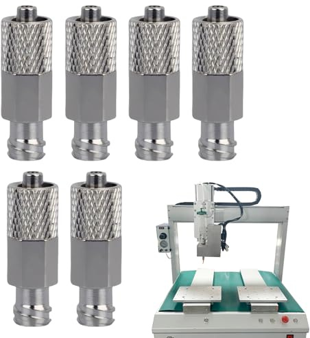 Luer Adapter - 6 Stück Luer Lock Verlängerungsadapter Set - Metallische Verbindungsverlängerungen Dichtende Leckdichte Verbindung Für Industrie Landwirtschaft Werkstatt Schmierung Haushalt