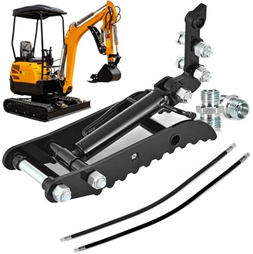 YEHOZZ Hydraulik-Daumenclip Für Minibagger, Baggerclip Mit 2 Schläuchen Und Schrauben, Anbaugerät Für Kleine Bagger Zum Aufnehmen Von Baumstämmen, Steinen Und Schutt Threeholethumbclip