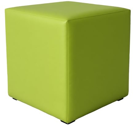 Extrasen Hocker Wohnzimmer Sitzhocker - Quadratisch 40 x 40 cm - Sofahocker - Öko-Leder- Seladon