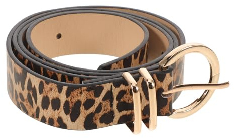 AKOOSY Breiter Taillengürtel aus PU mit Leopardenmuster Damen Boho Gürtel für Jeans und Kleider – 116cm Langer 28cm Breiter Modischer Gürtel mit Tiermuster für Freizeit und Alltag