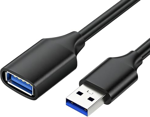 Dewlawn Cable Alargador USB 3.0 3Metros, Cable Extensión USB-A Macho a Hembra, 5 Gbps Transferencia de Datos para Computadoras Portátiles Tabletas Teléfonos Impresora Ratón Teclado Hub y Pendrive