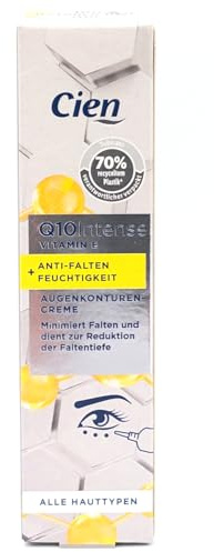 Cien Q10 Intense Vitamin E Augenkonturen-Creme Anti-Falten + Feuchtigkeit minimiert Falten und dient zur Reduktion der Faltentiefe alle Hauttypen 15 ml