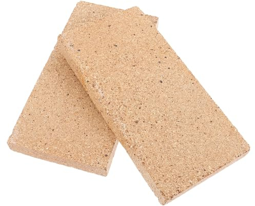 TOGEVAL Mattoni Refrattari in Argilla 2 Pezzi 230x114x20mm per Stufa a Legna Isolanti Ignifughi Resistenti al Calore per Caminetti Barbecue e Forni Multifunzione