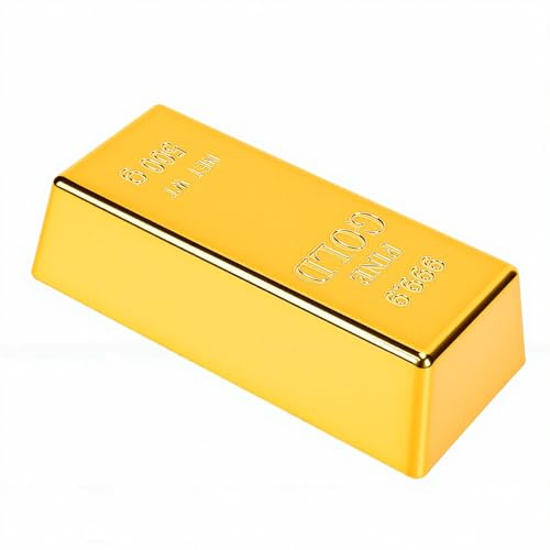 SUNGOOYUE Kleiner Goldbarren-Briefbeschwerer mit Spiegelvergoldung und 3D-Relief-Handwerkskunst für Büro-Schreibtisch-Dekoration, Heimdekoration, Geburtstagsgeschenk (kleine Größe)