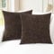CaliTime Kissenbezüge Kissenhülle 2er-Pack Cosy Kissenbezüge für Couch Sofa Heimdekoration einfarbig weich Chenille 50 cm x 50 cm Kaffee
