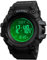 SKMEI Digitale Herren-Sportuhr, wasserdicht, Militär-Armbanduhr mit Kompass, Schrittzähler, Höhenmesser, Barometer, Schwarz, 1.8 IN Diameter, Kleid
