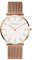 HANNAH MARTIN Orologio da Polso Donna Uomo Ultra Sottile Quarzo Acciaio Inossidabile (Quadrante Bianco，Cinturino Oro Rosa)