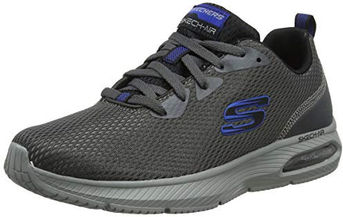 Skechers Dyna-air, Scarpe da Ginnastica Uomo, Grigio Charcoal Mesh Black Trim Ccbk, 42 EU
