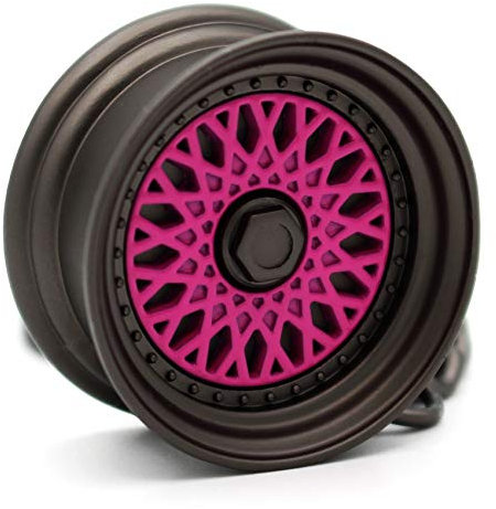 VmG-Store Speichenfelge Style Matt Schwarz/Chrom Felge Schlüsselanhänger - massiver Anhänger S034 (Pink, Felge Matt Schwarz)