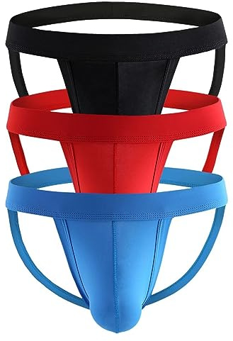 Pdbokew Men's Athletic Supporter Gym Jockstrap Underwear 3Pack M
