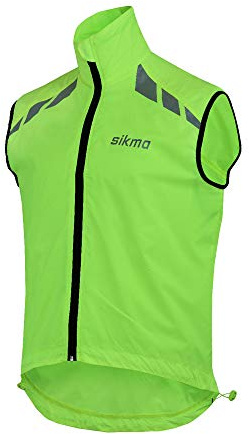 Sikma Gilet da bicicletta, leggero, antivento, senza maniche, riflettente, per corsa, ciclismo, magliette, alta visibilità, primavera, gilet da bicicletta, abbigliamento, gilet termico leggero.