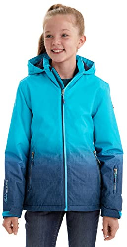 Killtec Funktionsjacke Mädchen Lynge GRLS JCKT E - Mädchenjacke mit Kapuze und Schneefang - Kinderjacke - Skijacke ist wasserdicht, azur, 176